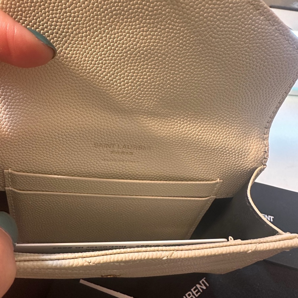 Saint Laurent Ivory Quilted Leather Wallet - Picture 6 of 10